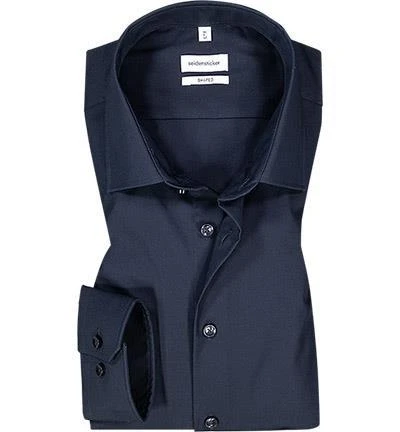Seidensticker Hemd 021000/19 Shaped Fit, Popeline, Nachtblau 1 Seidensticker Hemd 021000/19 Shaped Fit, Popeline, Nachtblau