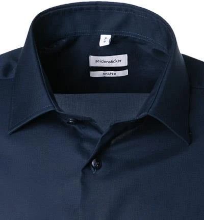 Seidensticker Hemd 021001/19 Kurzarmhemd, Shaped Fit, Baumwolle, Nachtblau 2 Seidensticker Hemd 021001/19 Kurzarmhemd, Shaped Fit, Baumwolle, Nachtblau – Bild 2