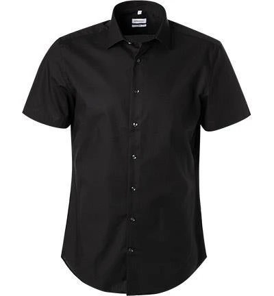 Seidensticker Hemd 676521/39 Kurzarmhemd, Slim Fit, Baumwolle, Schwarz 1 Seidensticker Hemd 676521/39 Kurzarmhemd, Slim Fit, Baumwolle, Schwarz