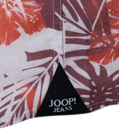 JOOP! Hemd Hannes 30019629/660 Kurzarmhemd, Leinen-Baumwolle, Weiß-dunkelrot gemustert, Weiß-orange-dunkelrot -hemdenverkauf 343868 norm3