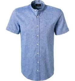 Daniel Hechter Hemd 60795/101617/680 Kurzarmhemd, Modern Fit, Leinen-Baumwolle, Navy meliert, Navy