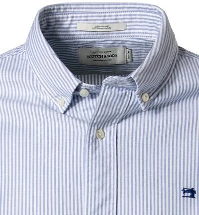 Scotch & Soda Hemd 145430/0217 Regular Fit, Baumwolle, Hellblau gestreift, Hellblau 2 Scotch & Soda Hemd 145430/0217 Regular Fit, Baumwolle, Hellblau gestreift, Hellblau – Bild 2