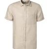 Aigle Hemd Bukutishort beige J3493 Kurzarmhemd, Reines Leinen