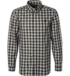 Fred Perry Hemd M8567/608 Baumwolle, Dunkelblau-oliv kariert, Dunkelblau