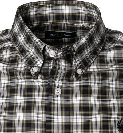 Fred Perry Hemd M8567/608 Baumwolle, Dunkelblau-oliv kariert, Dunkelblau 2 Fred Perry Hemd M8567/608 Baumwolle, Dunkelblau-oliv kariert, Dunkelblau – Bild 2