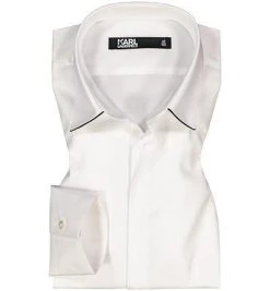 KARL LAGERFELD Hemd 605121/60/501699/10 Modern Fit, Twill, Weiß