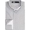 KARL LAGERFELD Hemd 605112/60/501687/10 Modern Fit, Popeline, Weiß-schwarz gemustert, Weiß-schwarz