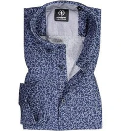 Strellson Hemd Core 30020196/415 Popeline, Navy gemustert, Navy