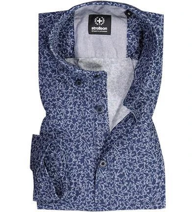 Strellson Hemd Core 30020196/415 Popeline, Navy gemustert, Navy 1 Strellson Hemd Core 30020196/415 Popeline, Navy gemustert, Navy