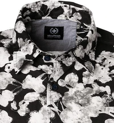 Strellson Hemd Corvin 30020204/420 Kurzarmhemd, Baumwolle, Schwarz-weiß gemustert, Schwarz-weiß 2 Strellson Hemd Corvin 30020204/420 Kurzarmhemd, Baumwolle, Schwarz-weiß gemustert, Schwarz-weiß – Bild 2