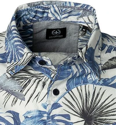 Strellson Hemd Corvin 30020208/420 Kurzarmhemd, Baumwolle, Blau gemustert, Blau 2 Strellson Hemd Corvin 30020208/420 Kurzarmhemd, Baumwolle, Blau gemustert, Blau – Bild 2