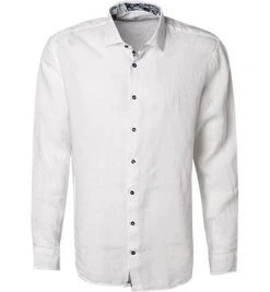 Jacques Britt Hemd Rimini Mix 856230/01 Reines Leinen, Weiß, Wieß