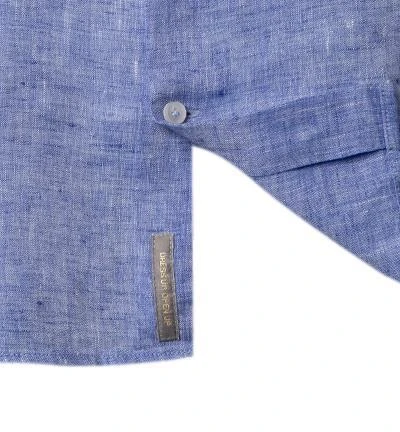 Jacques Britt Hemd Siena 856200/11 Perfect Fit, Reines Leinen, Blau meliert, Blau 3 Jacques Britt Hemd Siena 856200/11 Perfect Fit, Reines Leinen, Blau meliert, Blau – Bild 3