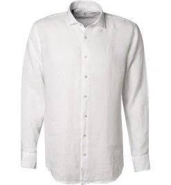 Jacques Britt Hemd Siena 856200/01 Perfect Fit, Reines Leinen, Weiß
