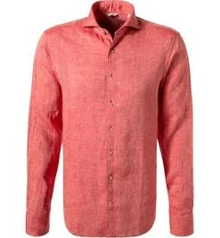Stenströms Hemd 675221/7970/550 Fitted Body, Reines Leinen, Rot meliert, Rot