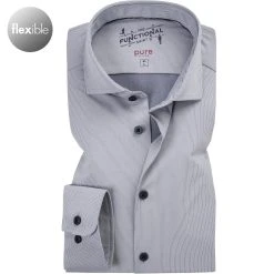 PURE Hemd C91302-21750/710 Funktionsmaterial, Grau gestreift, Grau