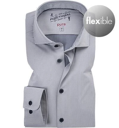 PURE Hemd C91302-21750/710 Funktionsmaterial, Grau gestreift, Grau 2 PURE Hemd C91302-21750/710 Funktionsmaterial, Grau gestreift, Grau – Bild 2