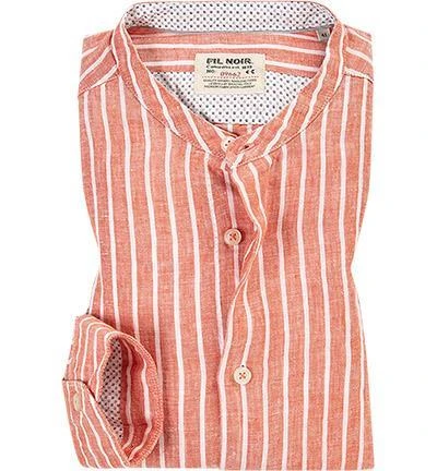 FIL NOIR Hemd Ancona 51291/35 Shaped Fit, Reines Leinen CO2-Neutral, Orange gestreift, Orange 1 FIL NOIR Hemd Ancona 51291/35 Shaped Fit, Reines Leinen CO2-Neutral, Orange gestreift, Orange