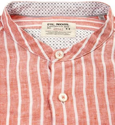 FIL NOIR Hemd Ancona 51291/35 Shaped Fit, Reines Leinen CO2-Neutral, Orange gestreift, Orange 2 FIL NOIR Hemd Ancona 51291/35 Shaped Fit, Reines Leinen CO2-Neutral, Orange gestreift, Orange – Bild 2