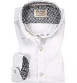 FIL NOIR Hemd Piacenza 51100/00 Shaped Fit, Popeline CO2-Neutral, Weiß