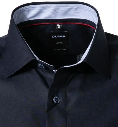 OLYMP Luxor Modern Fit 1298/52/08 Kurzarmhemd, Popeline, Tintenblau 2 OLYMP Luxor Modern Fit 1298/52/08 Kurzarmhemd, Popeline, Tintenblau – Bild 2