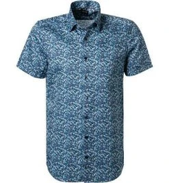 OLYMP Level Five Body Fit 2072/52/43 Kurzarmhemd, Baumwolle, Blau-türkis gemustert, Türkis