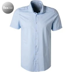 PURE Hemd 4030-22750/100 Kurzarmhemd, Funktionsmaterial, Hellblau meliert, Hellblau
