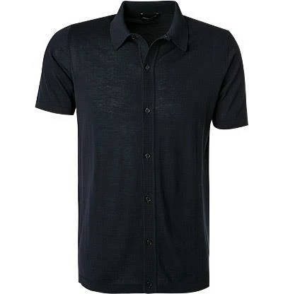 roberto collina Hemd RC10025/10 Kurzarmhemd, Baumwoll-Strick, Marineblau 1 roberto collina Hemd RC10025/10 Kurzarmhemd, Baumwoll-Strick, Marineblau