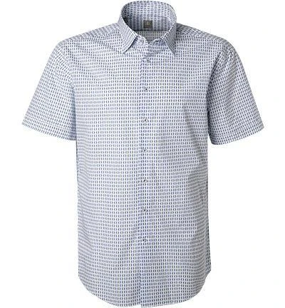 Jacques Britt Hemd Messina 1/2 836181/15 Kurzarmhemd, Custom Fit, Popeline, Blau gemustert, Blau-weiß 1 Jacques Britt Hemd Messina 1/2 836181/15 Kurzarmhemd, Custom Fit, Popeline, Blau gemustert, Blau-weiß