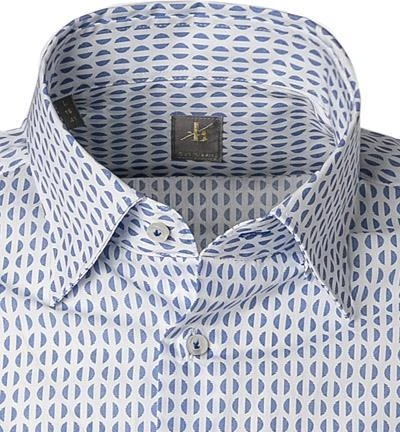 Jacques Britt Hemd Messina 1/2 836181/15 Kurzarmhemd, Custom Fit, Popeline, Blau gemustert, Blau-weiß 2 Jacques Britt Hemd Messina 1/2 836181/15 Kurzarmhemd, Custom Fit, Popeline, Blau gemustert, Blau-weiß – Bild 2