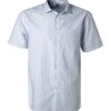 Jacques Britt Hemd Como Mix WP 1/2 836391/10 Kurzarmhemd, Custom Fit, Baumwolle, Hellblau gestreift, Hellblau-weiß