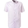 Jacques Britt Hemd Treviso Mix WP 1/2 836431/40 Kurzarmhemd, Custom Fit, Twill, Rosa-weiß kariert, Rosa