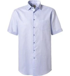 Jacques Britt Hemd Como Mix WP 1/2 836401/10 Kurzarmhemd, Custom Fit, Baumwolle, Hellblau