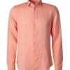 Jacques Britt Hemd Siena 856200/65 Perfect Fit, Reines Leinen, Orange