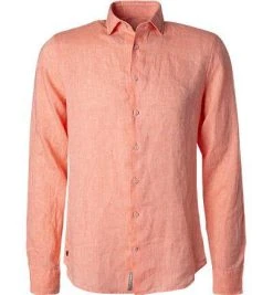 Jacques Britt Hemd Siena 856200/65 Perfect Fit, Reines Leinen, Orange