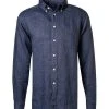 ETON Hemd 1000/01242/28 Slim Fit, Reines Leinen, Dunkelblau, Blau