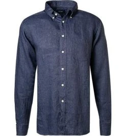 ETON Hemd 1000/01242/28 Slim Fit, Reines Leinen, Dunkelblau, Blau