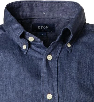 ETON Hemd 1000/01242/28 Slim Fit, Reines Leinen, Dunkelblau, Blau 2 ETON Hemd 1000/01242/28 Slim Fit, Reines Leinen, Dunkelblau, Blau – Bild 2