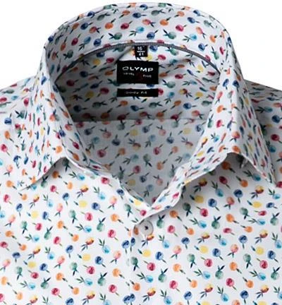 OLYMP Level Five Body Fit 2021/52/00 Kurzarmhemd, Popeline, Weiß gemustert, Weiß 2 OLYMP Level Five Body Fit 2021/52/00 Kurzarmhemd, Popeline, Weiß gemustert, Weiß – Bild 2