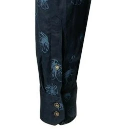 OLYMP Casual Level Five Body Fit 3102/54/18 Hemd, Casual Body Fit, Reines Leinen, Marine gemustert, Marine -hemdenverkauf 347160 norm3