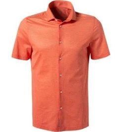 Jacques Britt Hemd Siena 856180/65 Kurzarmhemd, Baumwoll-Piqué, Orange