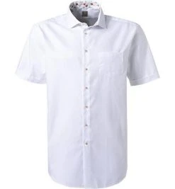 Jacques Britt Hemd como Mix WP 1/2 836101/01 Kurzarmhemd, Custom Fit, Twill, Weiß
