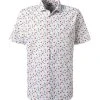Jacques Britt Hemd Como 1/2 836161/50 Kurzarmhemd, Custom Fit, Popeline, Multicolor gemustert, Multicolor