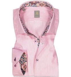 Jacques Britt Hemd Como Mix 836210/44 Custom Fit, Baumwolle, Rot gestreift, Rot