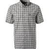 Fred Perry Hemd M8580/B57 Kurzarmhemd, Popeline, Grün kariert, Grün
