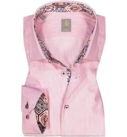 Jacques Britt Hemd Como Mix 866210/44 Slim Fit, Baumwolle, Rot gestreift, Rot