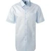 Jacques Britt Hemd Messina 1/2 WP 836261/10 Kurzarmhemd, Custom Fit, Baumwolle, Hellblau gemustert, Hellblau