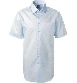 Jacques Britt Hemd Messina 1/2 WP 836261/10 Kurzarmhemd, Custom Fit, Baumwolle, Hellblau gemustert, Hellblau
