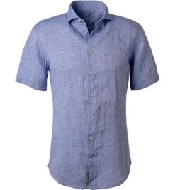 Jacques Britt Hemd Siena 856201/11 Kurzarmhemd, Reines Leinen, Blau