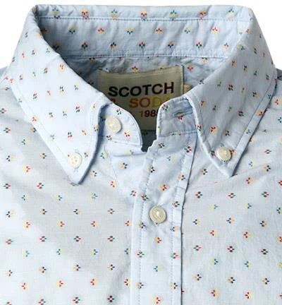 Scotch & Soda Hemd 155162/0217 Regular Fit, Baumwolle, Hellblau gemustert, Hellblau 2 Scotch & Soda Hemd 155162/0217 Regular Fit, Baumwolle, Hellblau gemustert, Hellblau – Bild 2